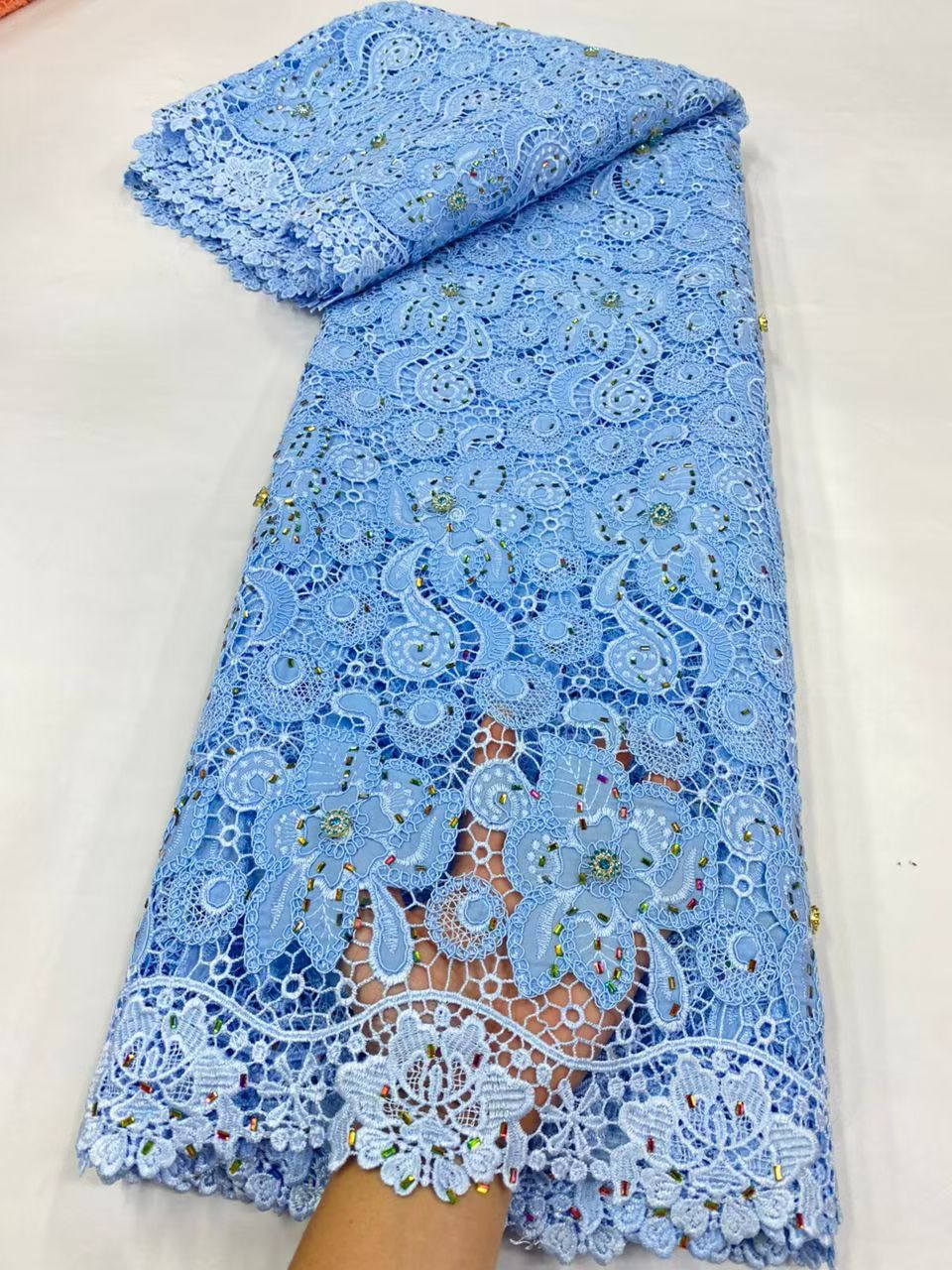 Latest Cord Guipure Lace Fabri - огляд і ціна Crystal Mesh Fabric